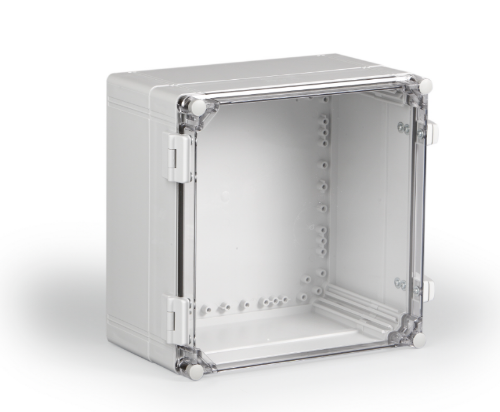 Picture of Polükarbonaatkarp CUBO W 300x300x180mm, IP66/67, läbipaistva kaanega, uks hingedel, Ensto 