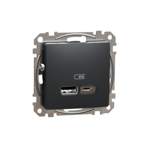 Picture of USB laadija A+C max.2.4A kruviklemm, IP20, antratsiit, SEDNA DESIGN 