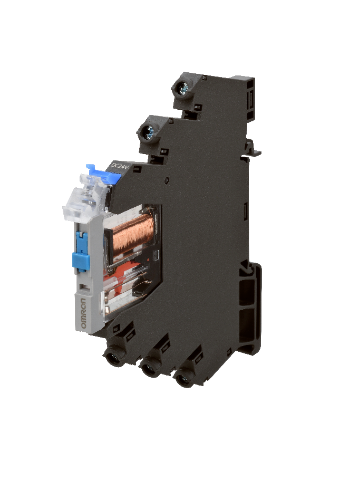 Picture of Minirelee + pesa 6.2mm G2RV, 1CO, 6A, 24VDC, LED, TEST, kruvikl., Omron 