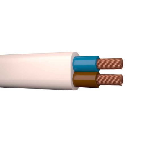 Picture of Kaabel H03VVH2-F/MSO 2x0.75mm2, valge/lapik 300V kiuline K100 