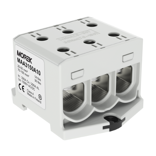Picture of Hargnemisklemm OTL150-3, hall, 3xAl/Cu 25-150mm², 1000V, Morek 