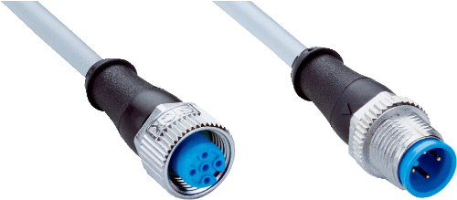 Picture of Andurikaabel PVC + pesa otse + pistik otse, A-coded, (2m + M12 4-pin), SICK 