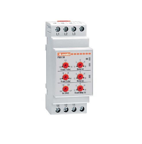 Picture of Pingekontrollirelee  PMV, 3F, kadu/järjestus/min/max, 1CO, 208-240VAC, Lovato 