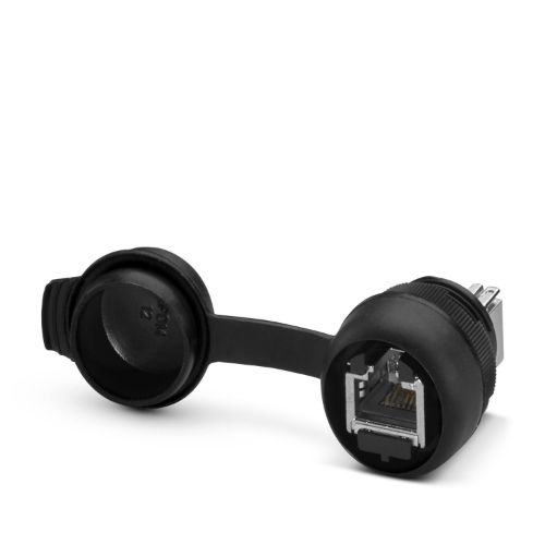 Picture of Service socket with RJ45 (socket/socket), 8-pos. metal, CAT6A, Phoenix 