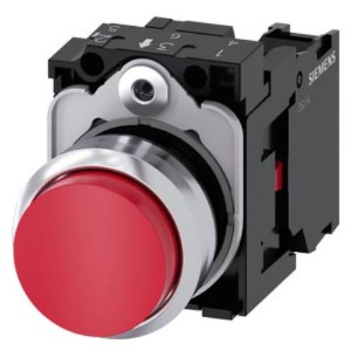 Picture of Surunupp 3SU, PUNANE, metall, kõrge, 1NC, adapter, IP67, Siemens 