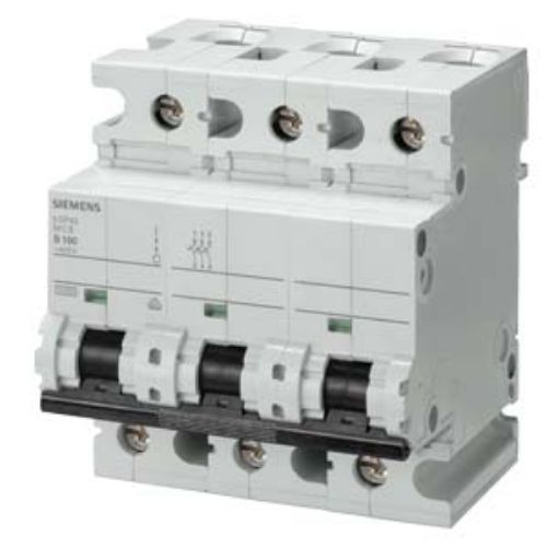 Picture of Moodulkaitselüliti 5SP4, 3P, 100A, C, 10kA, 4.5mod, Siemens 