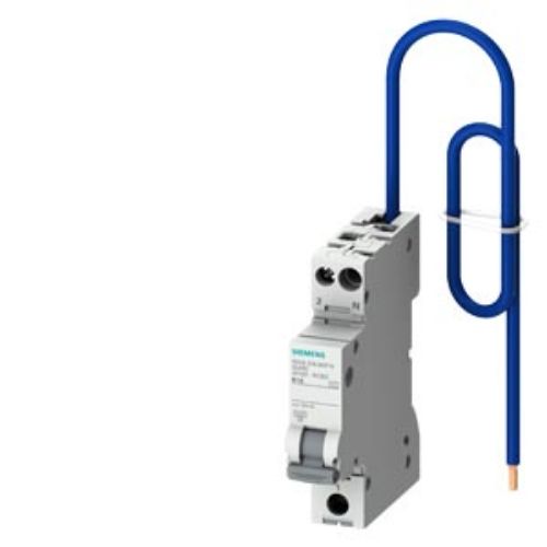 Picture of Kaitselüliti AFDD+RCBO, 2P, B, 6A, 30mA, 6kA, 1m, pigtail, Siemens 