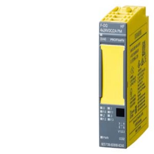 Picture of SIMATIC DP, Electronics module for ET 200SP, F-DQ 4X24 V DC/2A, 15 mm width, up to PL E 