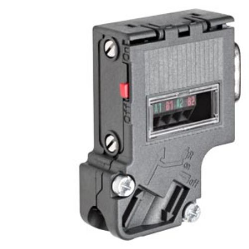Picture of SIMATIC DP, Connection plug for PROFIBUS up to 12 Mbit/s with inclined cable outlet, 15.8x 54x 39.5 