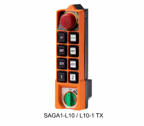 Picture of Raadioj.pult SAGA1-L10 1 saatja, 8 2-astmelist nuppu+ON+E-stopp 2AA AC230V vastuvõtja, Saga 