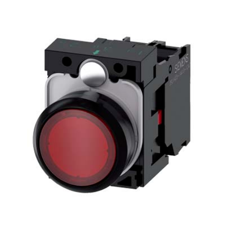 Picture of Surunupp illum. 3SU, PUNANE, madal, 1NC, 230VAC, adapter, IP67, Siemens 