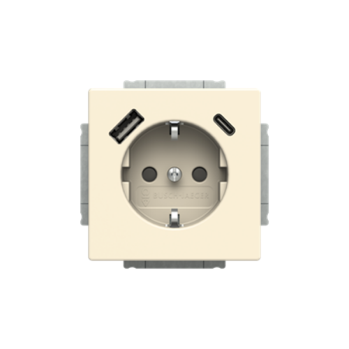 Picture of Pistikupesa 2-se USB-laadijaga, A+C-laadijaga (2,4A), Future, elevandiluu