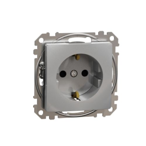 Picture of Pistikupesa 1-ne, m-ga, lapsekaitsmega, vedruklemm, IP20, alumiinium, SEDNA DESIGN  