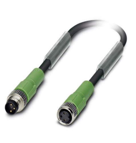 Picture of Andurikaabel PUR + pistik M8 3-pin otse + pesa M8 3-pin otse, A-coded, kaabel 1.5m, Phoenix 