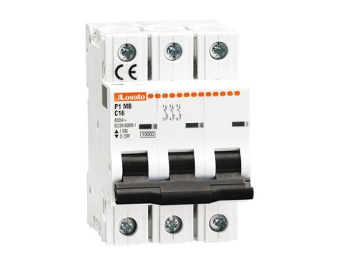 Picture of Moodulkaitselüliti P1MB, 3P, 6A, C, 10kA, UL1077, Lovato 