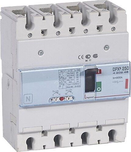 Picture of Kompaktkaitselüliti DPX3-250, 4P, 200A, TM vabasti 0.8-1In, Im=5-10In, 36kA, Legrand 