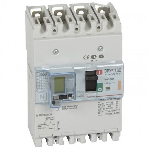 Picture of Kompaktkaitselüliti+RCD DPX3-160, 4P, 160A, TM vabasti 0.8-1In, Im=fix, 25kA, Legrand 