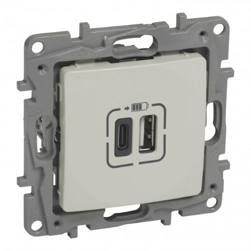 Picture of USB laadija 2-ne (Type A+C) 3A, beež, süv. NILOE, LEGRAND  