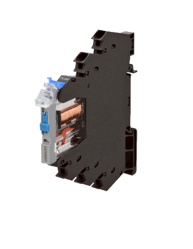 Picture of Minirelee + pesa 6.2mm G2RV, 1CO, 6A, 24VDC, LED, TEST, Push-in, Omron 