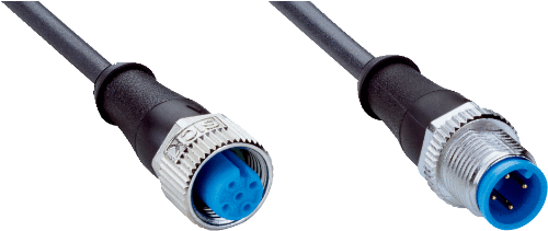Picture of Andurikaabel PUR + pesa otse + pistik otse, A-coded, (6m + M12 4-pin), SICK 