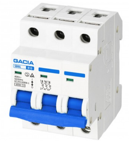 Picture of Moodulkaitselüliti SB6L, 3P, 10A, B, 6kA, Gacia 