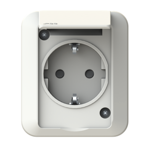 Picture of Pistikupesa 1-ne maandusega pind, IP55, vedruklemm, valge, Kosti