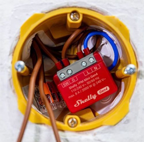 Picture of Shelly 1PM Mini Gen4, Wi-Fi 2.4 GHz, BT, Zigbee, relee 8A NO, Shelly 