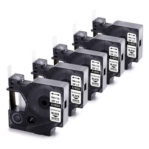 Picture of Kleepkirjalint-termokahanev rüüs 9mm/1.5m must/valgel Dymo analoog  