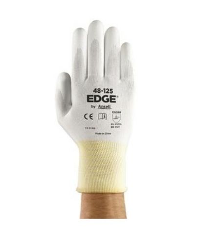 Picture of Polüester töökindad, üliõhukesed, suurus 11, valged, Ansell Edge 48-125 