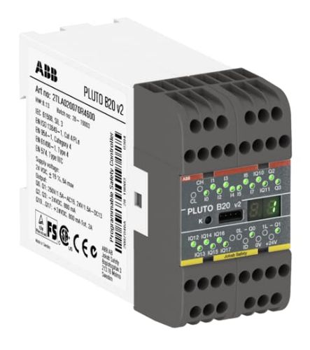 Picture of Pluto B20 Safety-PLC 8+8+2+2 I/O, safety bus, ABB 