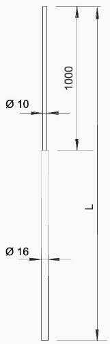 Picture of Piksevarras 101 VL 3000mm alumiinium, keermeta, OBO 