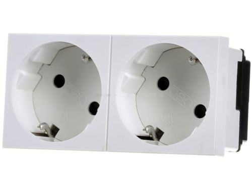 Picture of Pistikupesa 2-ne 33°, STD-D3, polaarvalge, Modul45 karbikule, OBO 