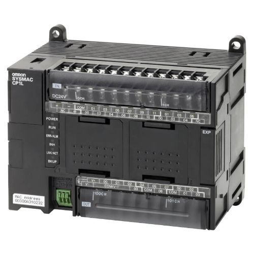 Picture of CP1L, 10kStep/32kWord, 24VDC 18DI 12DO (trans. source), 2AI, +2serial, +3, Ethernet 