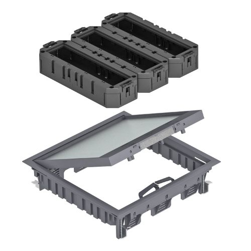 Picture of Põrandakarp GES6-2 KU, max 9-le seadmele RAL7011, OBO 