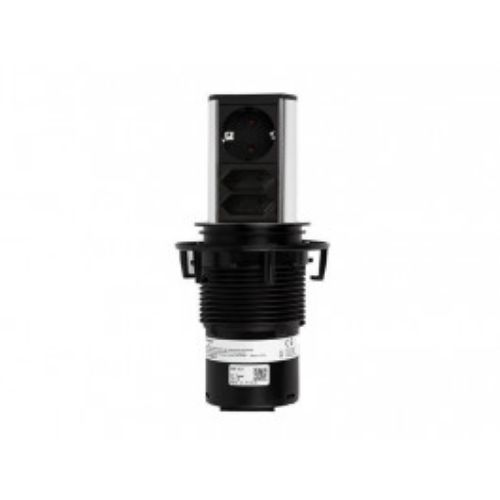 Picture of ELEVATOR 1xSchuko+2xEuro pesa, 2m voolujuhe, roostevaba, BACHMANN 