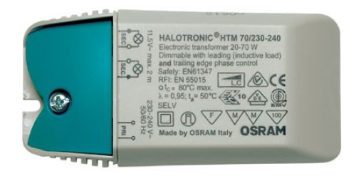 Picture of Elektrooniline trafo 20-70W HTM 70/230-240V 12V AC hal.lampidele (sobib ka LED-ile) OSRAM 