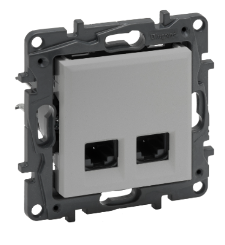 Picture of Arvutipesa 2xRJ45 UTP Cat.6, alumiinium, süv. NILOE STEP, LEGRAND 