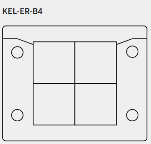 Picture of Avatav kaabli läbiviiguraam 4 x KT small läbiviigule, must, IP66 ICOTEK 