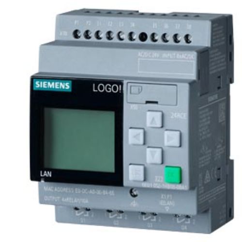 Picture of Minikontroller LOGO8 230RCE V8.4, 115/230 VAC/DC, displei, 8DI, 4DO (relee), Ethernet, Siemens 
