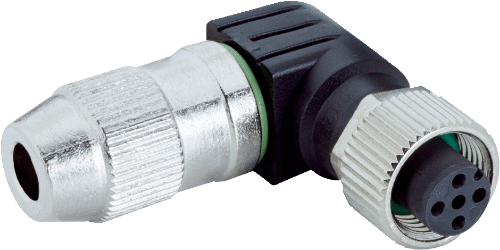 Picture of Anduripesa M12 4-pin, 90°, A-coded, kruviklemm, kaablile 0.25...0.5mm, PUR, SICK 