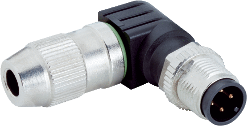Picture of Anduripistik M12 4-pin, 90°, A-coded, kruviklemm, kaablile 0.25...0.5mm, PUR, SICK  