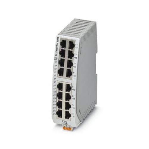 Picture of Narrow Ethernet QoS switch, 16xRJ45 10/100Mbps, -10...60C, 24VAC/DC, IP30, Phoenix Contact 