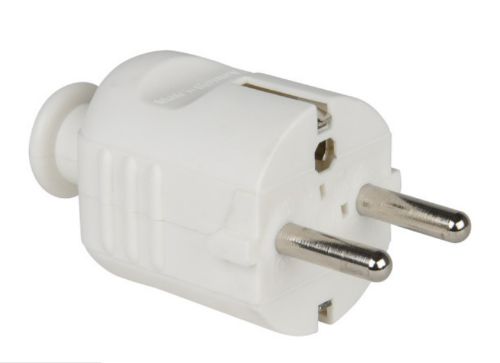 Picture of Pistik 16A 2P+E 230VAC IP20 valge, otse, Schuko, PCE 