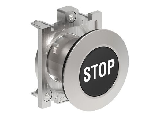 Picture of Surunupp LPF, MUST(STOP), metall, ø30mm, IP66, ilma adapterita, Lovato 