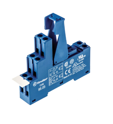 Picture of Releepesa 95.05, 1 ja 2 CO kontakti, plast.fiksaator, DIN-latile, kruviklemm, Finder 