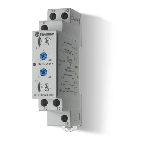 Picture of Moodulaegrelee 80.91, asümmeetriline ON/OFF, 1CO 0.1s-24h 12-240VAC/DC, Finder 