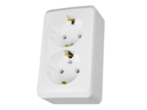 Picture of Pistikupesa 2-ne, m-ga Prima, pinnap. valge, IP20 