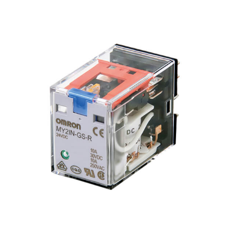 Picture of Relee MY4, 4CO, 5A, 24VDC, LED+TEST, pesa PYF14, Omron 