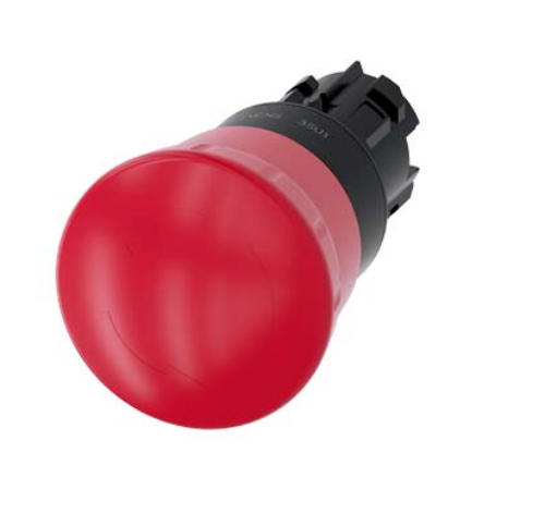 Picture of Surunupp seen 3SU, AVARII-STOP, PUNANE, keeratav, ø40, IP67, ilma adapterita, Siemens 