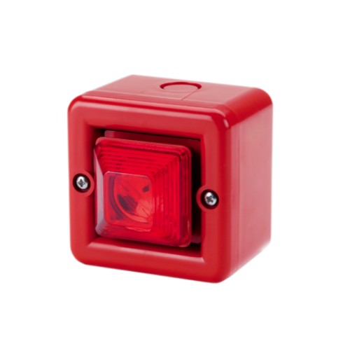 Picture of Sireen + indik vilkuv LED, PUNANE, 100dB (1m), 32 tooni, 12VDC, IP66, punane korpus, e2s 